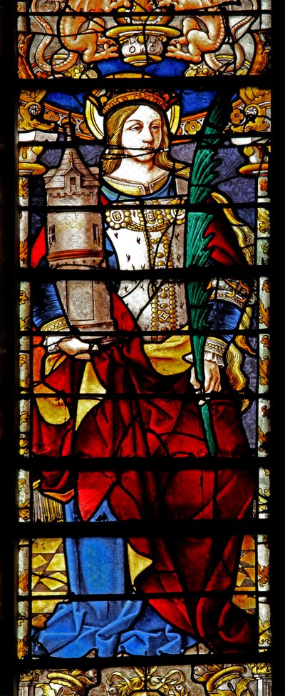 Window depicting St Barbara by French School