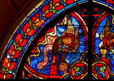 Window depicting angels by French School