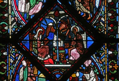 Window w2 depicting the Annunciation by French School