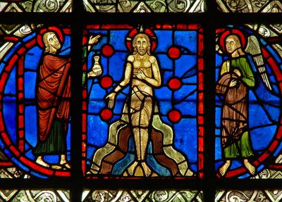 Window depicting the Jordan Baptism by French School
