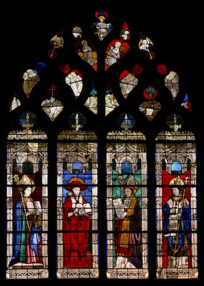 Window depicting the Four Church Fathers by French School