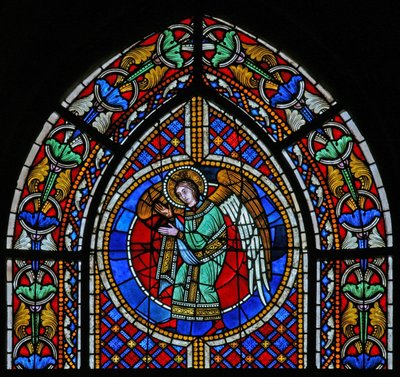 Window depicting an angel by French School