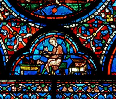 Window W42 Depicting Donors - Shoemakers by French School