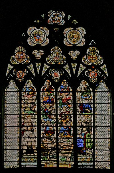 Window depicting the Mystic Wine-Press by French School
