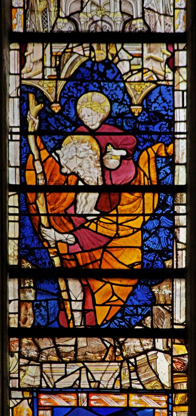 Window depicting St Christopher by French School