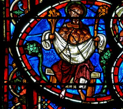Window depicting the Bosom of Abraham by French School