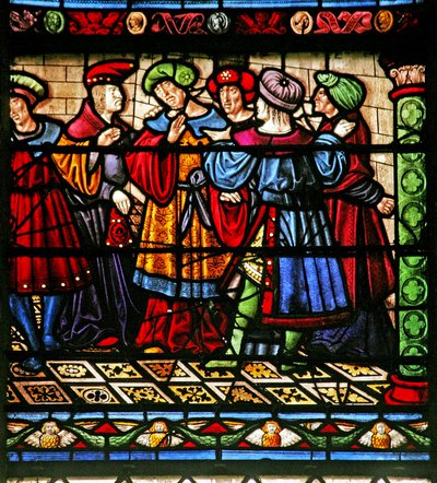 Window depicting Pharisees in the Synagogue by French School