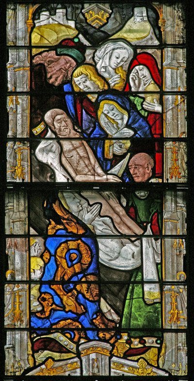 Window w6 depicting the Entombment by French School