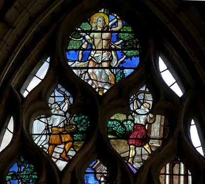 Window depicting St Sebastian by French School