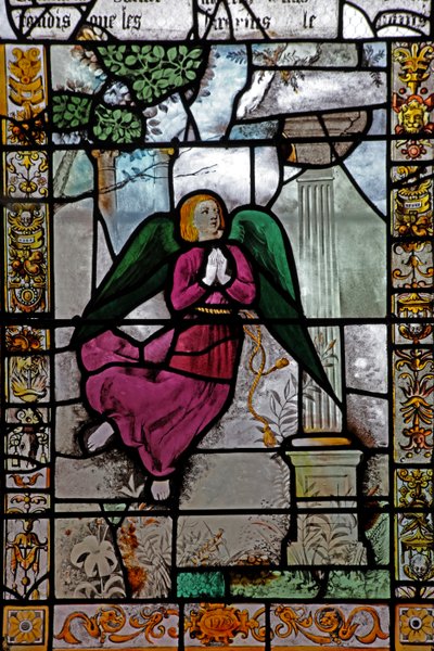 Window depicting an angel by French School