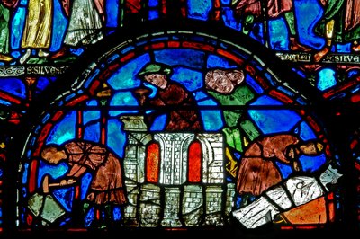 Window W8 Depicting Donors - Masons by French School