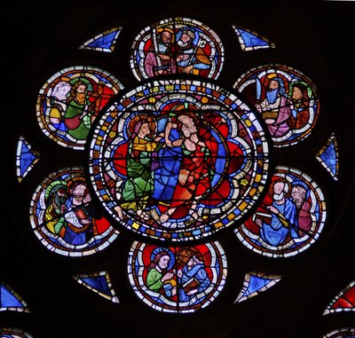 Window depicting the doubting St Thomas by French School