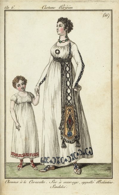 Woman and child with Caracalla haircuts by French School