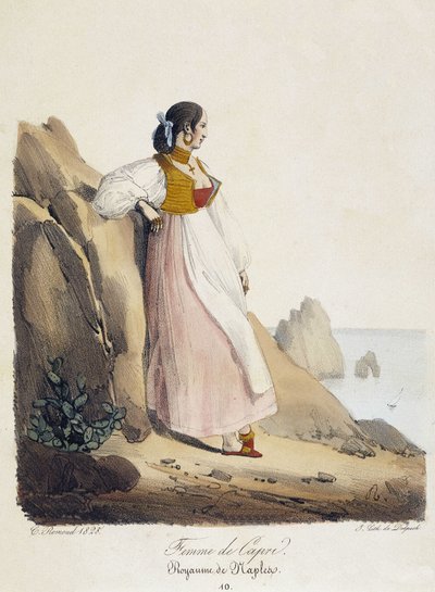 Woman of Capri - Kingdom of Naples by French School