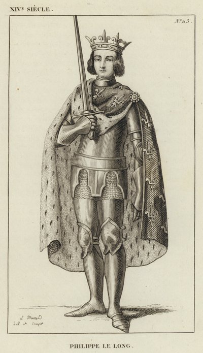 14th Century, Philip the Long (engraving) by French School