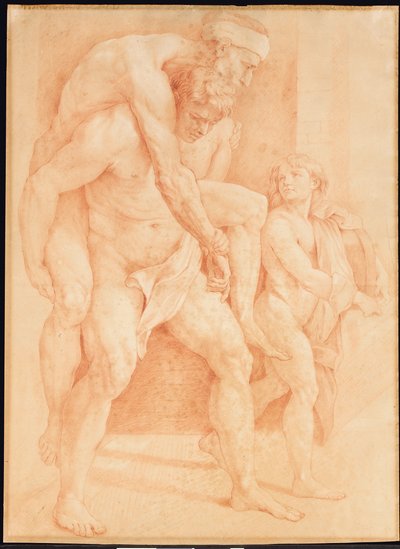Young Man Saving His Father (after Raphael) by French School