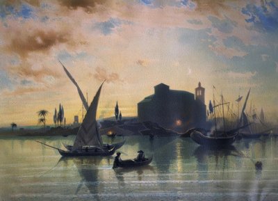 SPAIN – VIEWS OF SEVILLE – THE GUADALQUIVIR – 1867 by Friedrich Eibner