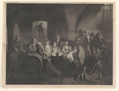 Group of Drinking Men in a Wine Cellar by Friedrich Jentzen