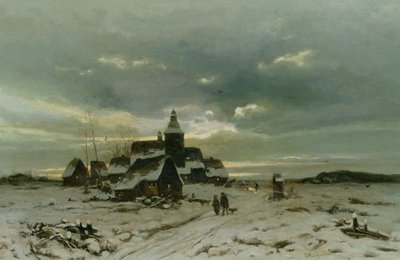 A Village in the Snow by Friedrich Nicolai Joseph Heydendahl