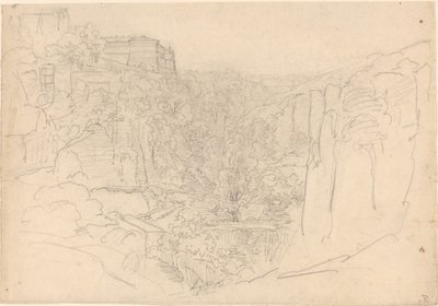 Fortified Castle Above a Narrow Valley by Friedrich Salathé