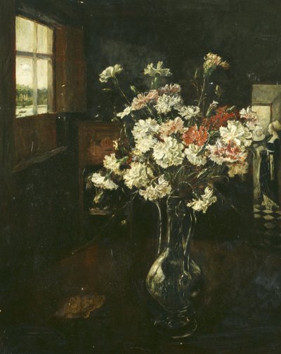 Interior with Carnation Bouquet by Friedrich Stahl