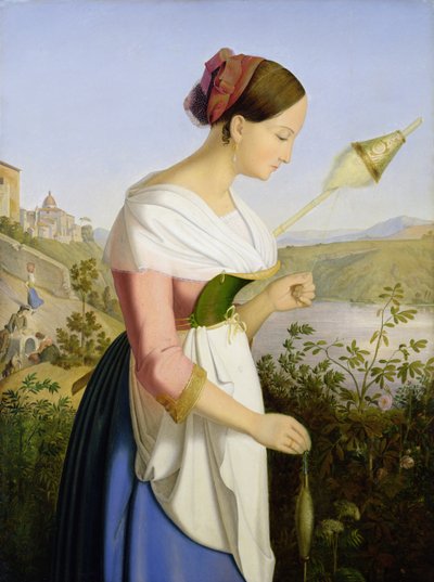 Italian Girl with a Spinning Dress by Friedrich Wilhelm Mueller