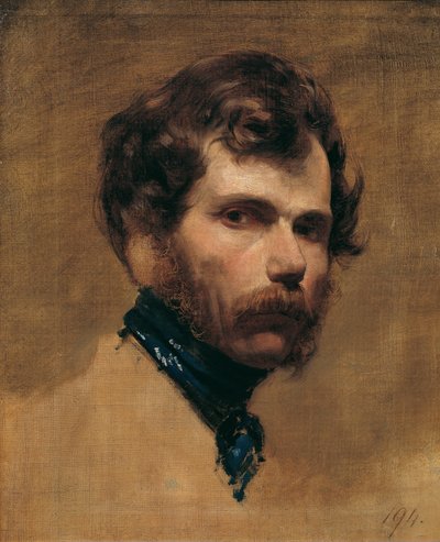 Self-Portrait with Blue Neckband by Friedrich von Amerling