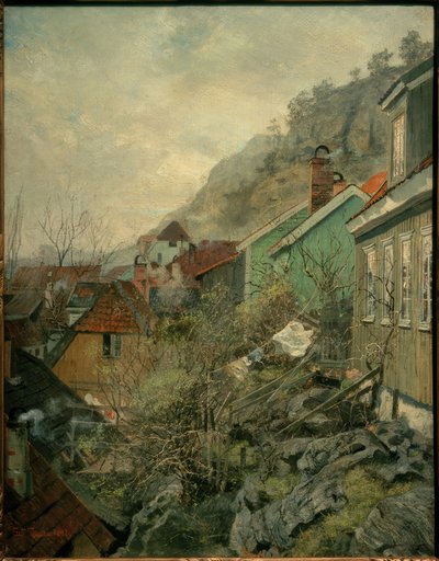 Houses in Kragerø by Fritz Thaulow