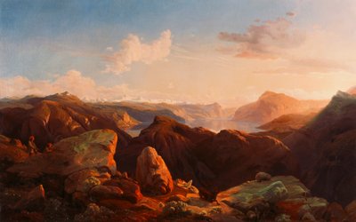 Mountain Landscape by Fritz (Friedrich) Bamberger