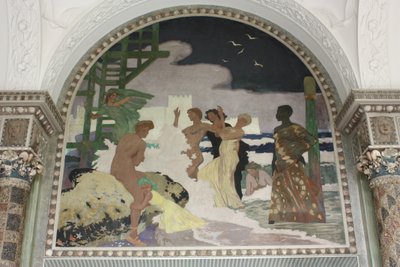 Mural in the Shell Hall of the Kurhaus Wiesbaden by Fritz Erler