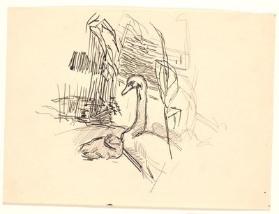 A Swan with Cygnets by Fritz Syberg
