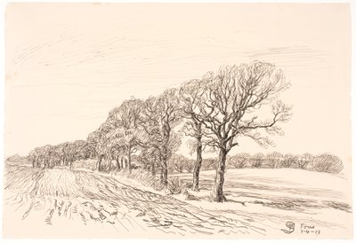 Landscape with Oak Trees. Fons by Fritz Syberg