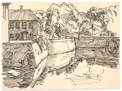 With deep Canals around... by Fritz Syberg