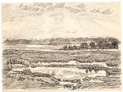 Mosel Landscape with Low Sun by Fritz Syberg