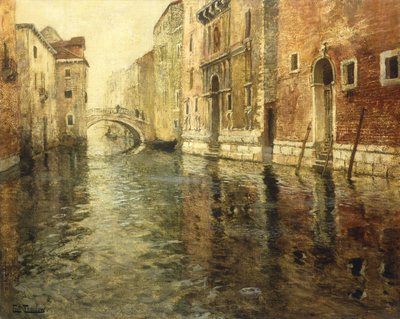 A Venetian Canal Scene by Frits Thaulow