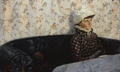 Ingeborg on the Sofa, Sandø by Fritz Thaulow