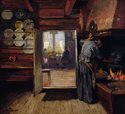 Interior in Seljord by Fritz Thaulow