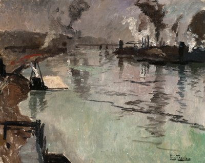 Smokestacks Along the River by Frits Thaulow