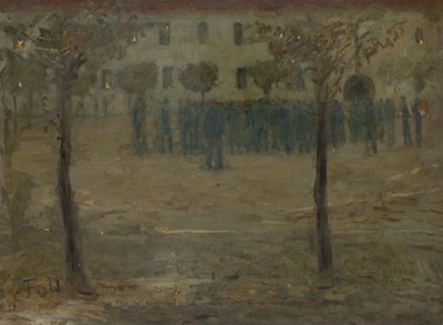 In the Barracks Yard by Fritz von Uhde