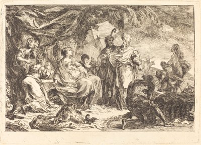 Laban Searching for His Gods by Gabriel Jacques de Saint Aubin