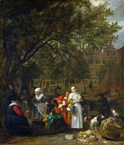 A Herb Market in Amsterdam by Gabriel Metsu