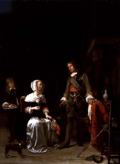 A Soldier Visiting a Young Lady by Gabriel Metsu