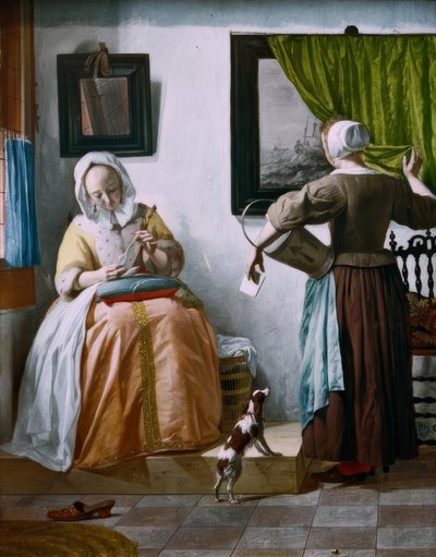G. Metsu, Lady Reading a Letter and Maid by Gabriel Metsu
