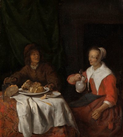 Man and Woman at a Meal by Gabriel Metsu