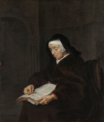 Old Woman Meditating by Gabriel Metsu