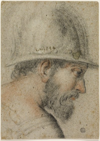 Profile Head of a Soldier with Helmet by Gabriele Caliari