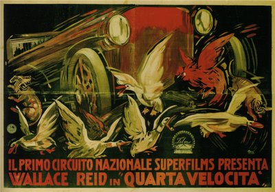 Wallace Reid in Film Double Speed by Gabriele Galantara