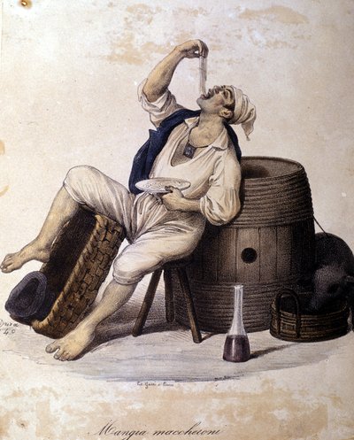 Neapolitan Eating Maccheroni by Gaetano Dura