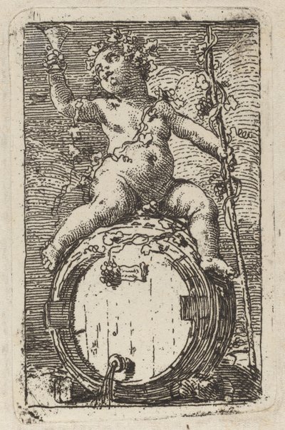 The Infant Bacchus Astride a Wine Barrel by Gaetano Gandolfi