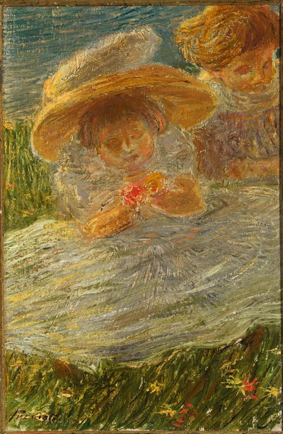 Children on the Lawn by Gaetano Previati